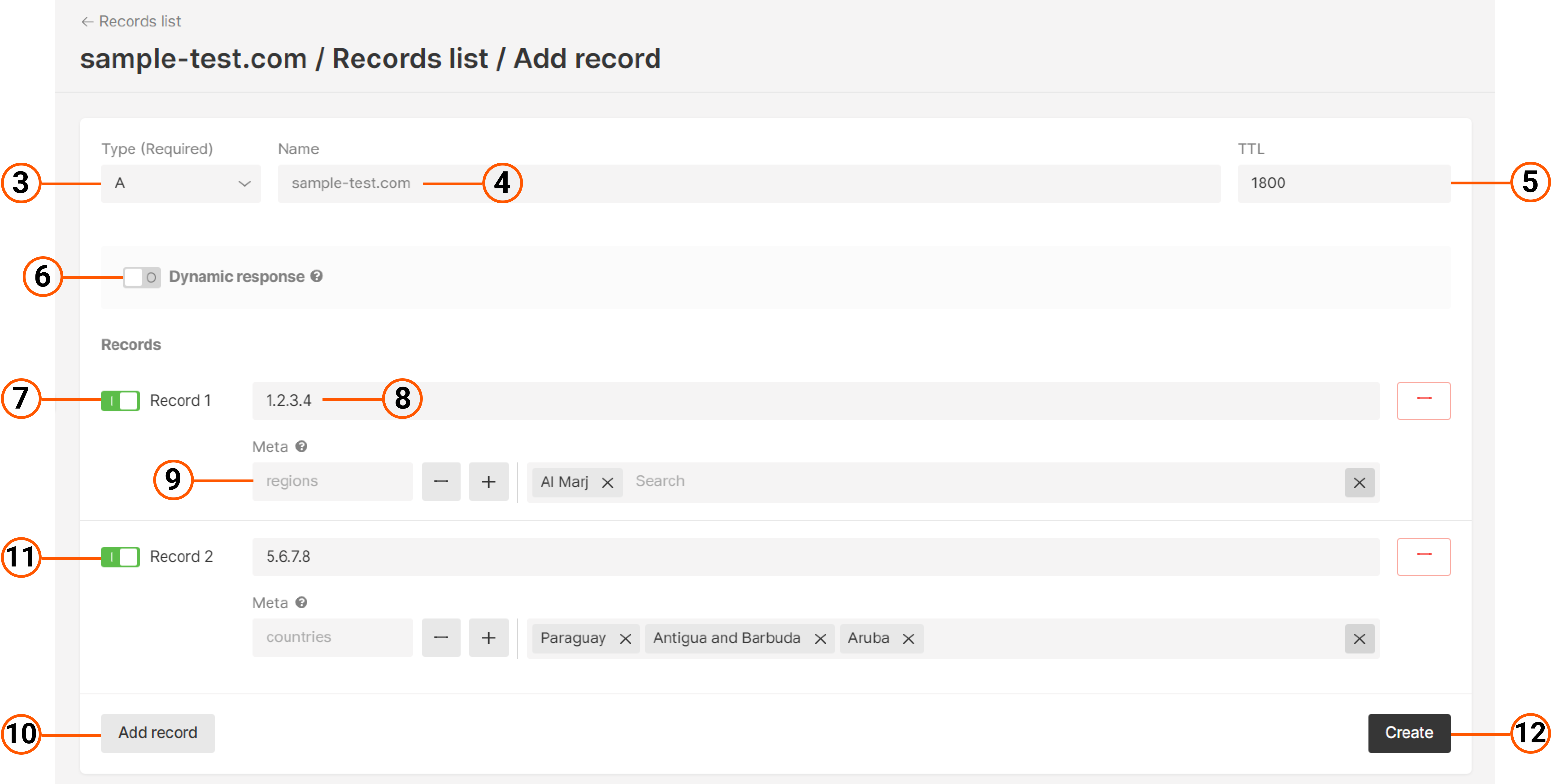 How to configure RRSets in advanced mode